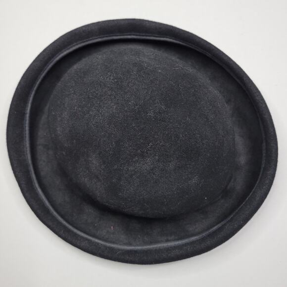 Michael Howard 100% Wool Bowler Hat Black Rolled Rim Great Condition Women USA - Picture 4 of 8